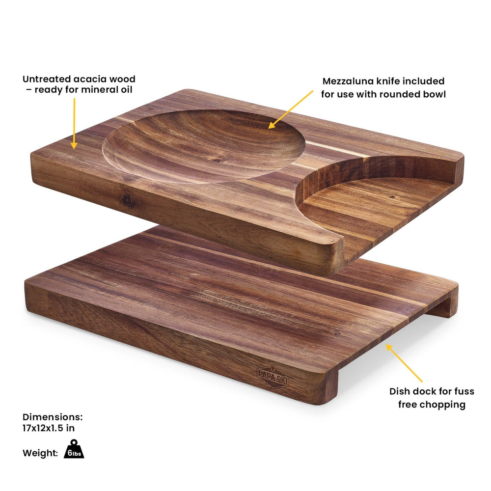 Long cutting board with metal insert